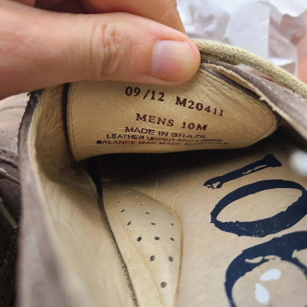 1901 Nordstrom US 10 Brown Suede Leather Wingtip Brogue Derby Classic Minimalist
